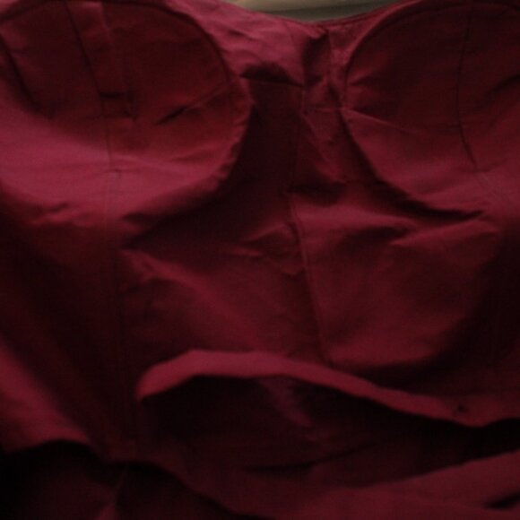 2000's Y2K Tony Bowles Burgundy Taffeta Beaded Mermaid Cut Ruched Bodice Evening - Picture 6 of 6